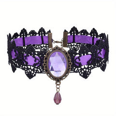Gothic Retro Punk Lace Choker Necklace Clavicle Chain Halloween Gift