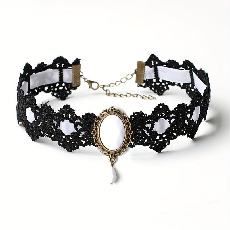 Gothic Retro Punk Lace Choker Necklace Clavicle Chain Halloween Gift