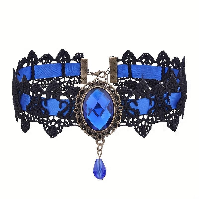 Gothic Retro Punk Lace Choker Necklace Clavicle Chain Halloween Gift