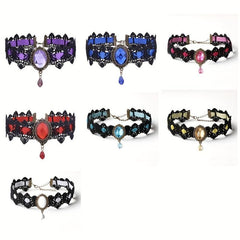 Gothic Retro Punk Lace Choker Necklace Clavicle Chain Halloween Gift