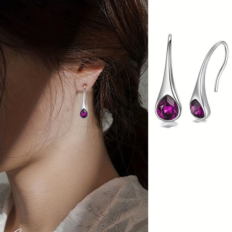 Water Drop Green Gemstone Ear Stud Earrings