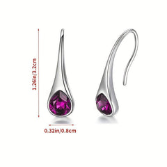 Water Drop Green Gemstone Ear Stud Earrings