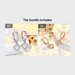 Heart Shaped Crystal Earrings Love Pendant Jewelry Gift