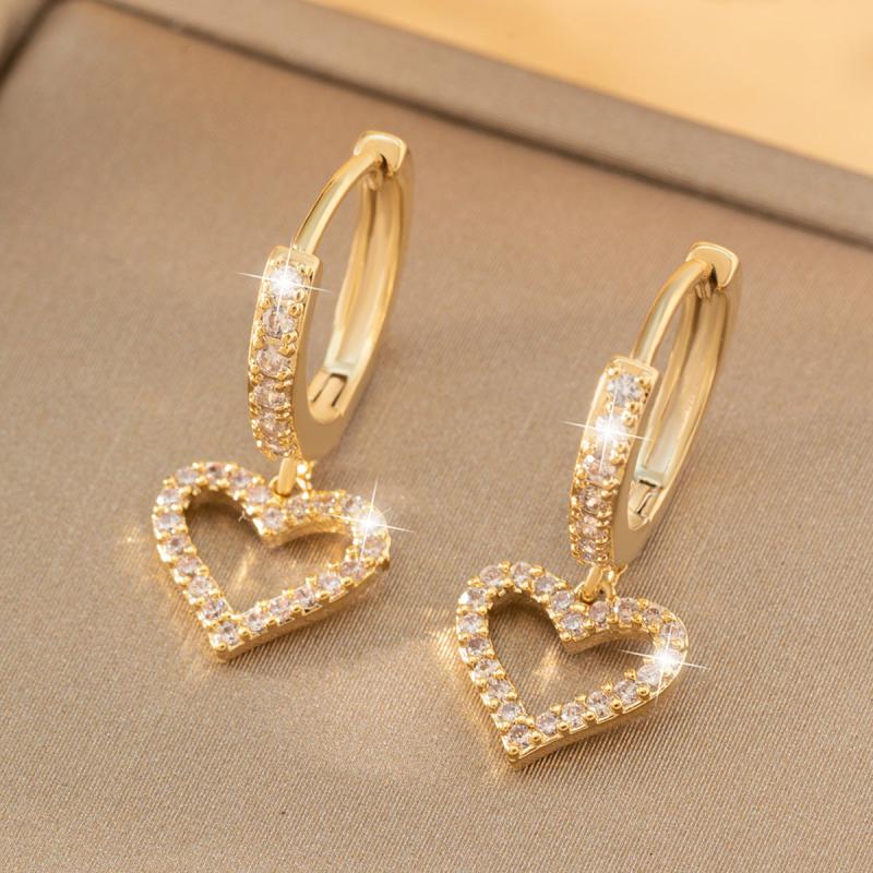 Heart Shaped Crystal Earrings Love Pendant Jewelry Gift
