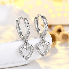 Heart Shaped Crystal Earrings Love Pendant Jewelry Gift