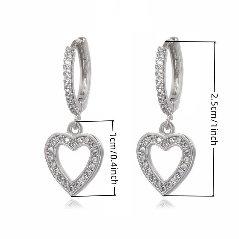 Heart Shaped Crystal Earrings Love Pendant Jewelry Gift