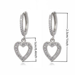 Heart Shaped Crystal Earrings Love Pendant Jewelry Gift