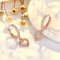 Heart Shaped Crystal Earrings Love Pendant Jewelry Gift