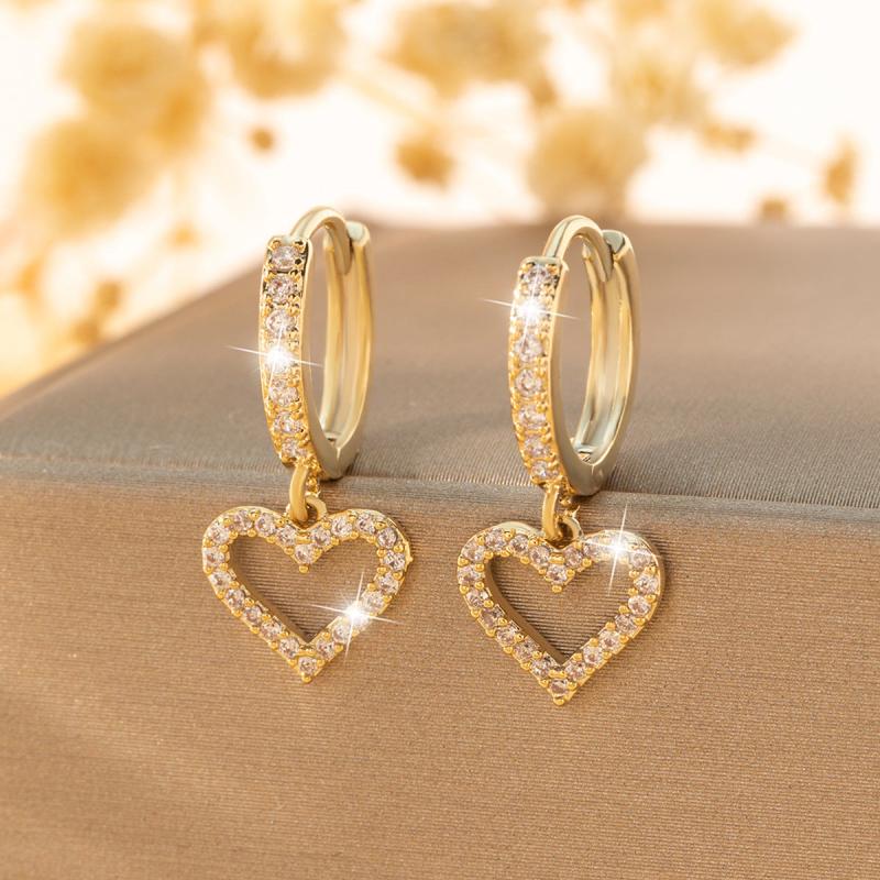 Heart Shaped Crystal Earrings Love Pendant Jewelry Gift