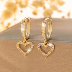 Heart Shaped Crystal Earrings Love Pendant Jewelry Gift