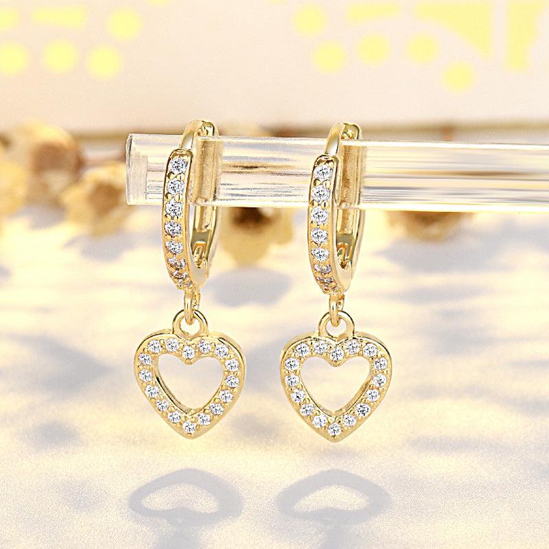 Heart Shaped Crystal Earrings Love Pendant Jewelry Gift