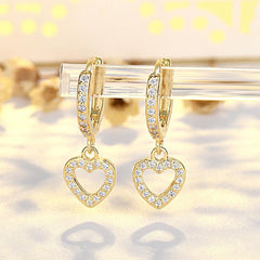 Heart Shaped Crystal Earrings Love Pendant Jewelry Gift