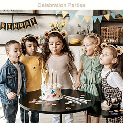 Brown Bear Ears Headband for Party Cosplay Costume Makeup Washing Face Hair Hoop