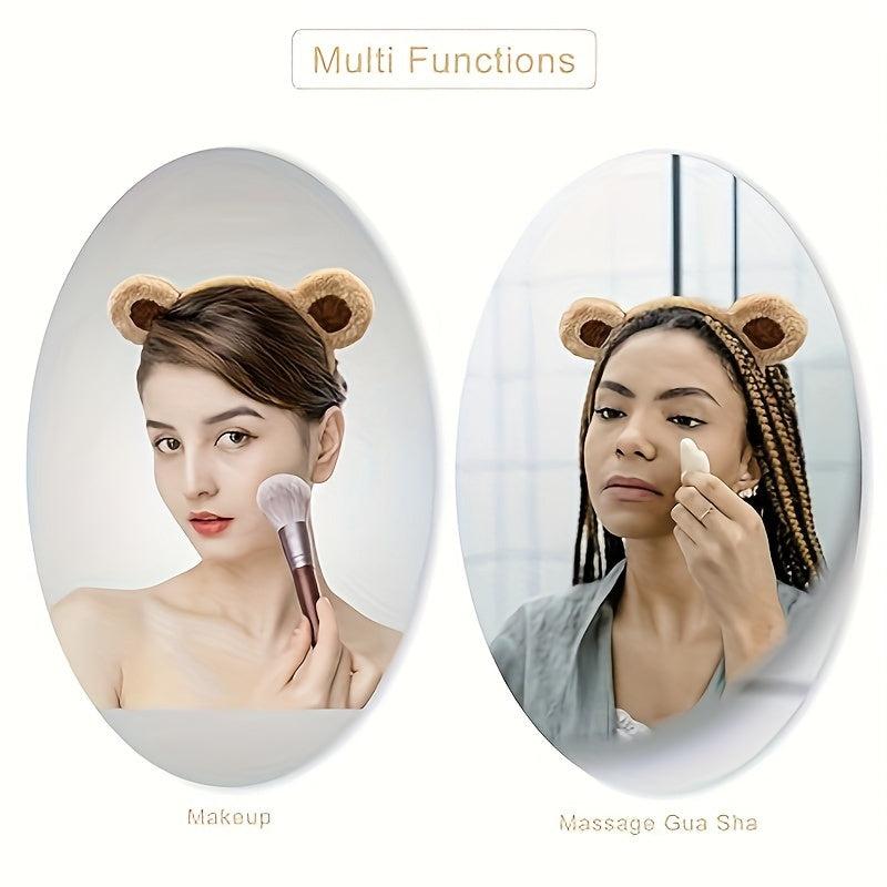Brown Bear Ears Headband for Party Cosplay Costume Makeup Washing Face Hair Hoop