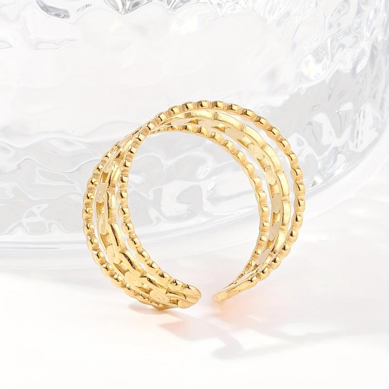 Stylish Chain Dot Open Stainless Steel Ring