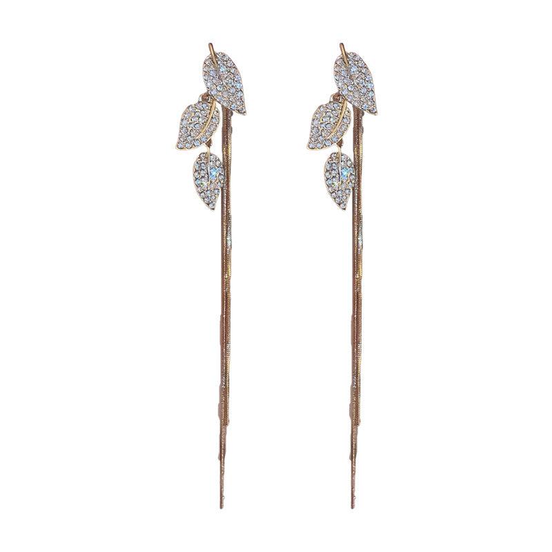 Leaf Tassel Earrings Light Temperament High-end Earrings
