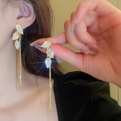 Leaf Tassel Earrings Light Temperament High-end Earrings