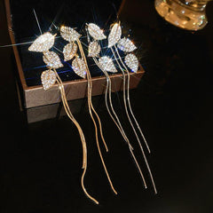 Leaf Tassel Earrings Light Temperament High-end Earrings