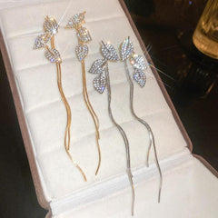 Leaf Tassel Earrings Light Temperament High-end Earrings