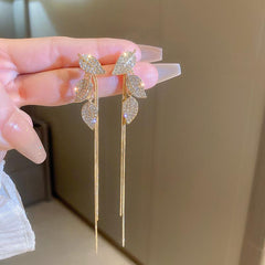 Leaf Tassel Earrings Light Temperament High-end Earrings