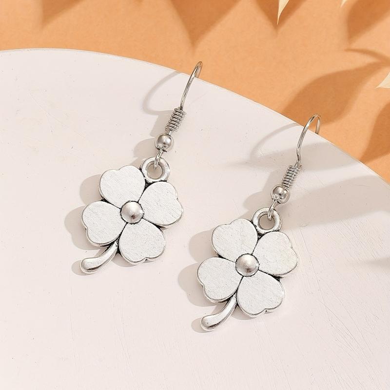 Lucky Clover Earrings for Women, 4 Leaf Design