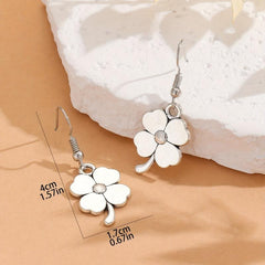 Lucky Clover Earrings for Women, 4 Leaf Design