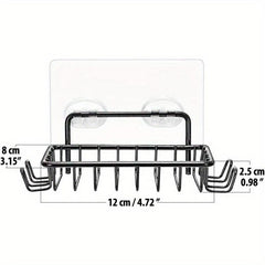 Stainless Steel Shower Wall Soap Holder with 4 Hooks