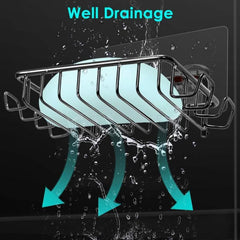 Stainless Steel Shower Wall Soap Holder with 4 Hooks