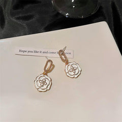 Camellia Earrings Female All-match Niche Earrings