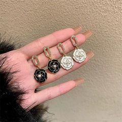 Camellia Earrings Female All-match Niche Earrings