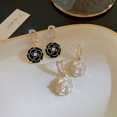 Camellia Earrings Female All-match Niche Earrings