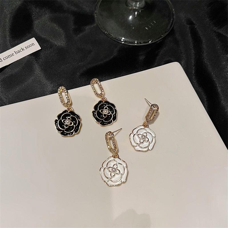 Camellia Earrings Female All-match Niche Earrings