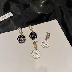Camellia Earrings Female All-match Niche Earrings