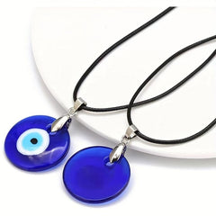 Retro Devil's Eye Glass Pendant Necklace