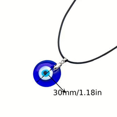 Retro Devil's Eye Glass Pendant Necklace