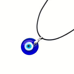 Retro Devil's Eye Glass Pendant Necklace