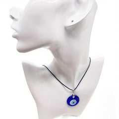Retro Devil's Eye Glass Pendant Necklace