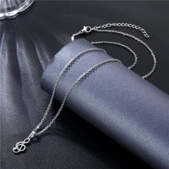 1pc Stainless Steel Hollow Note Pendant Necklace Couple Accessory
