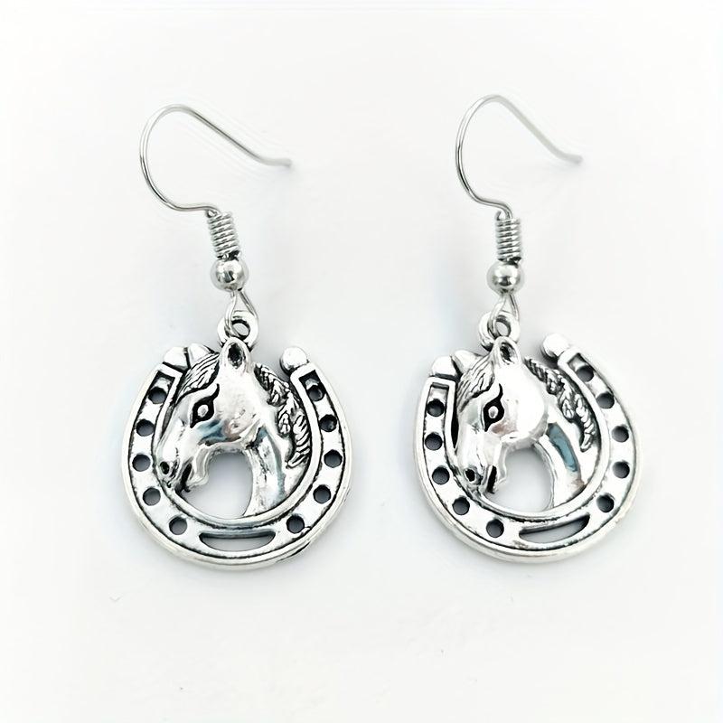 Western Cowboy Series Earrings Vintage Alloy Earrings