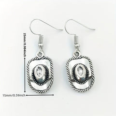 Western Cowboy Series Earrings Vintage Alloy Earrings