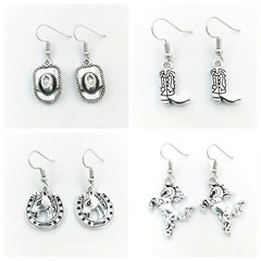 Western Cowboy Series Earrings Vintage Alloy Earrings