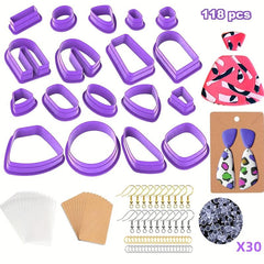 Polymer Clay Cutter Earring Hook Jewelry DIY Mold Set