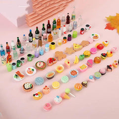 Realistic Mini Food Play Set Resin Candy Cakes Fruit Dollhouse Decoration