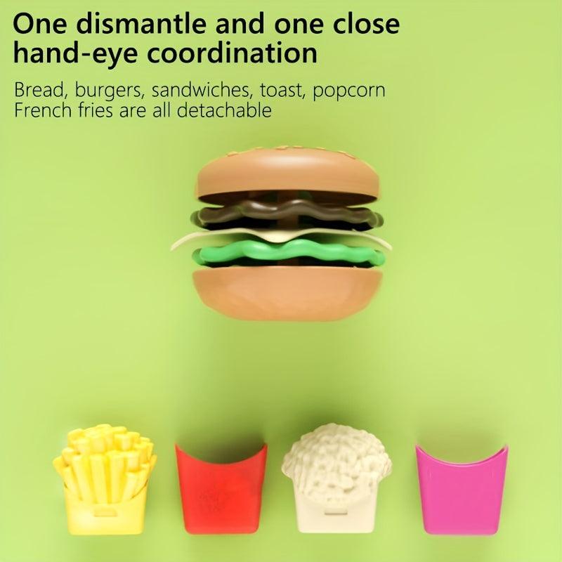 Detachable Snack Hamburger Pretend Toy Play House Food Sets For Kids Kitchen Toy