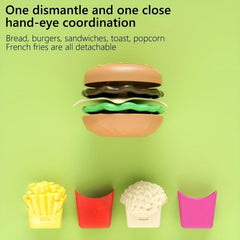 Detachable Snack Hamburger Pretend Toy Play House Food Sets For Kids Kitchen Toy