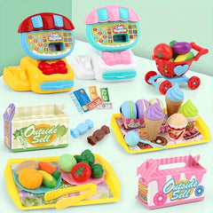 Mini Supermarket Cash Register & Shopping Cart Set