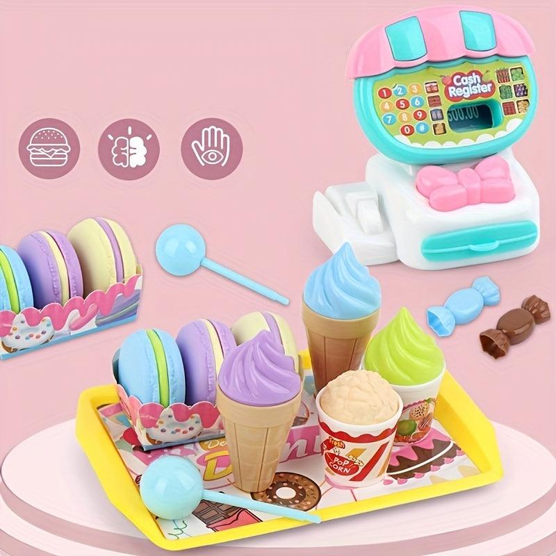Mini Supermarket Cash Register & Shopping Cart Set