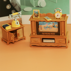 Dollhouse Living Room Set with Sofa, TV, Ornaments - Children's Gift