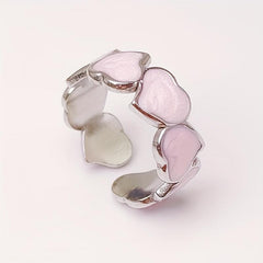 Peach Heart Stainless Steel Ring for Wedding and Prom