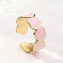 Peach Heart Stainless Steel Ring for Wedding and Prom